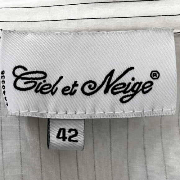 Ciet et Neige Vintage Women's Dress Shirt Fitted EU 42/US 6 White & Black - Picture 8 of 10